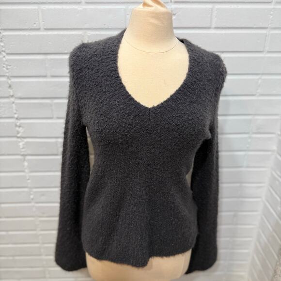 360 Sweater NWT Emory VNeck Wool Alpaca Blend Sweater Granite Gray Sz XS Soft - Picture 3 of 14
